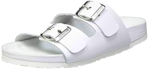 Love Moschino SS21, Sandalias deslizantes Mujer, Color Blanco, 38 EU