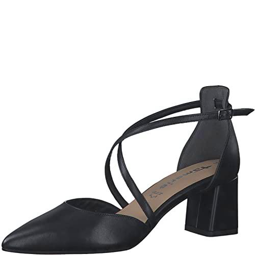 Tamaris Mujer Zapatos de tacón, señora Zapatos de tacón con Tiras,TOUCHit,Correa de Tobillo,Soporte de tacón,Black,41 EU