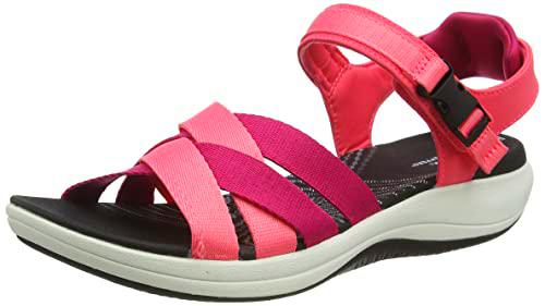 Clarks Mira Tide, Sandalia, para Mujer, Naranja (Bright Coral), 38 EU