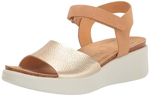 ECCO Flowt Wedge Cork Heeled S-Cuña de Corcho, Sandalia Mujer