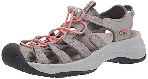 KEEN Astoria West Sandal-W, Sandalia Mujer, Grey/Coral, 38 EU